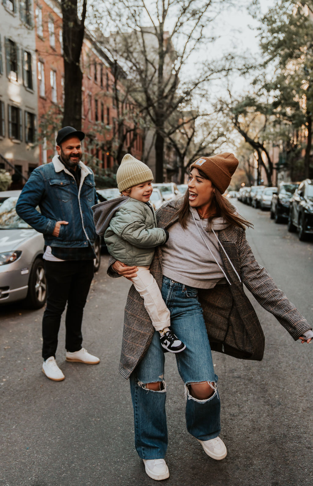 Family of three West Village photo session.